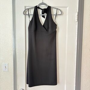 Express Black Halter Neck V-Neck Cocktail Dress Size 9/10 Little Black Dress